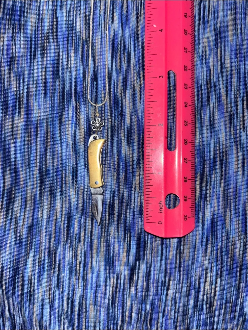 Miniture Knife Charm on Sterling. S.Necklace.fully functional and very sharp!
